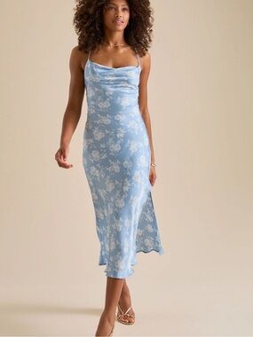 Altar’d State Blue Floral Midi Dress NWT Medium